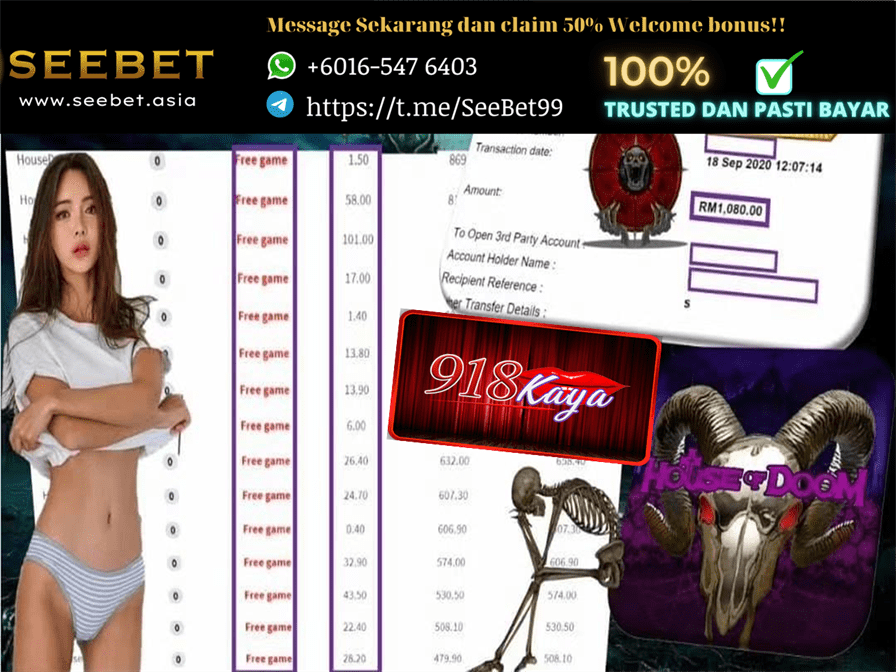 918kaya cuci rm1080 payout receipt from house of doom slots