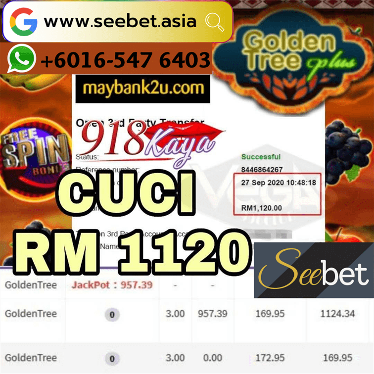 918 kaya cuci rm1120 slot winnings payout receipt from golden tree slot