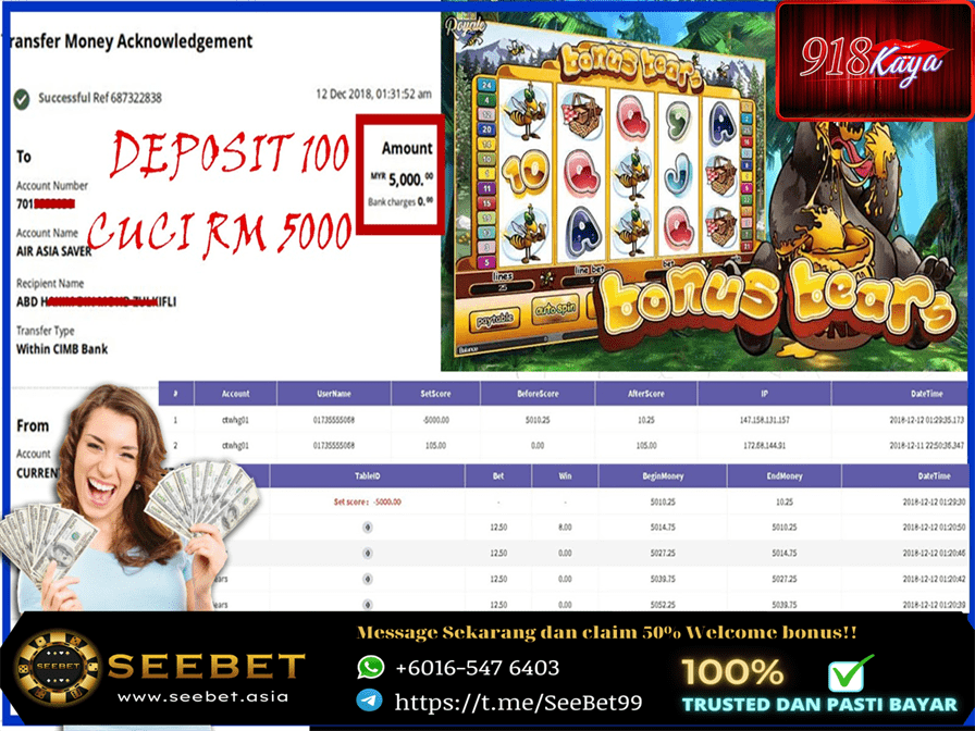 918 kaya payout receipt of RM5000