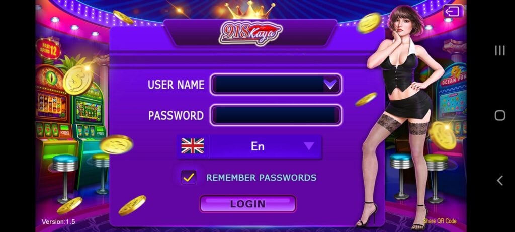 918kaya game login interface