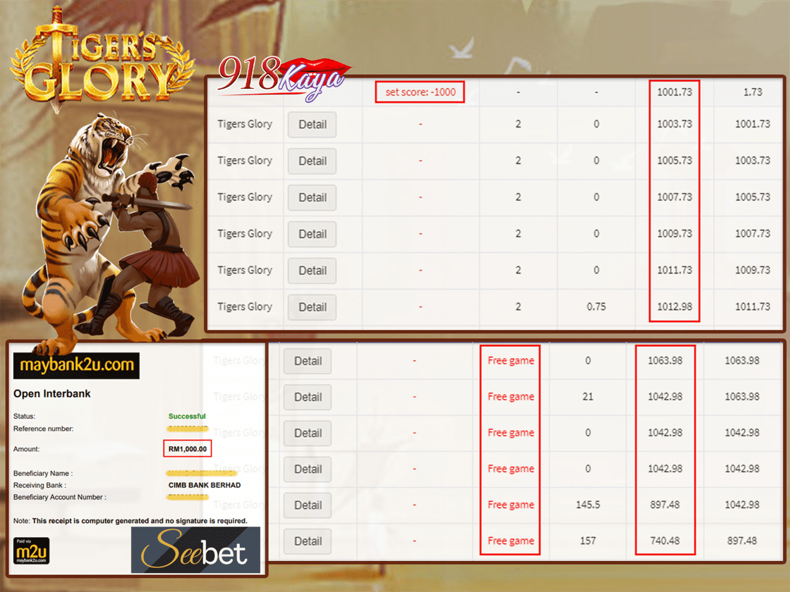 Top 10 Cuci di 918kaya di Seebet! dan Senarai Game Muntah! 20 918kaya payout receipt of rm1000 to customers