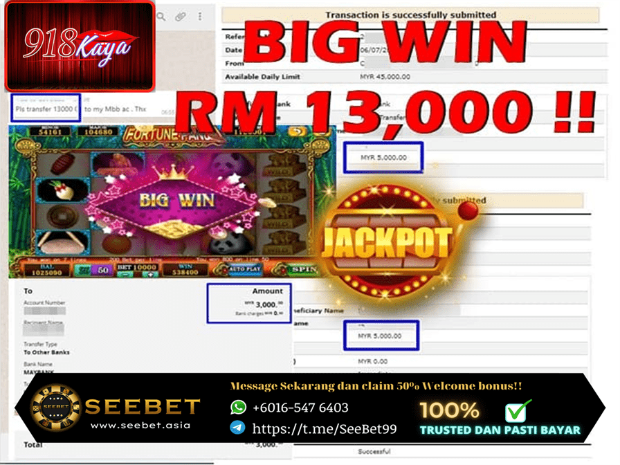 Top 10 Cuci di 918kaya di Seebet! dan Senarai Game Muntah! 38 918 kaya super big payout receipt rm13000